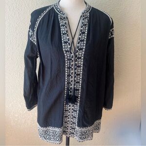 Madewell embroidered long sleeve tunic top